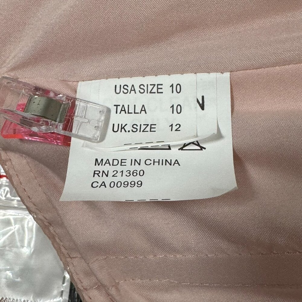 Mori Lee Bridesmaid Dress Long Formal Blush US Size 10 Angelina Faccenda 20423 - Picture 9 of 12